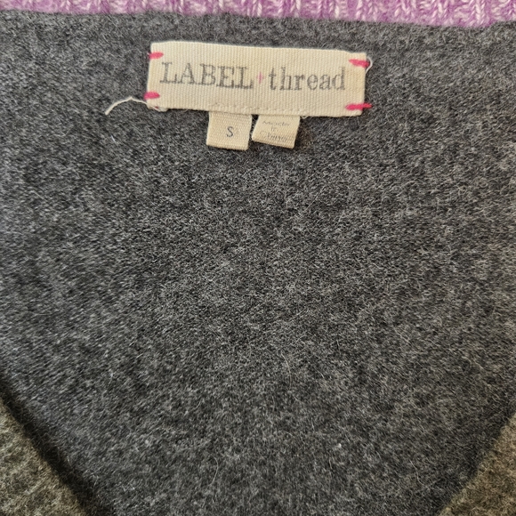 Striped V-Neck Sweater - Gray and Green - Picture 11 of 15